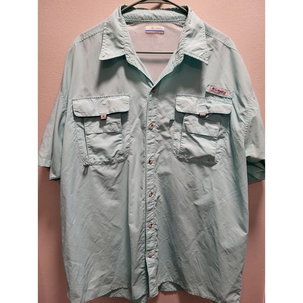 Columbia - PFG Omni Shade Fishing Shirt - Blue Ocean Teal - Short Sleeve - XL